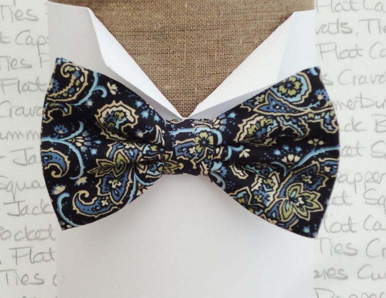 Pre tied bow tie Self tie bow tie Bow ties for men Paisley bow tie