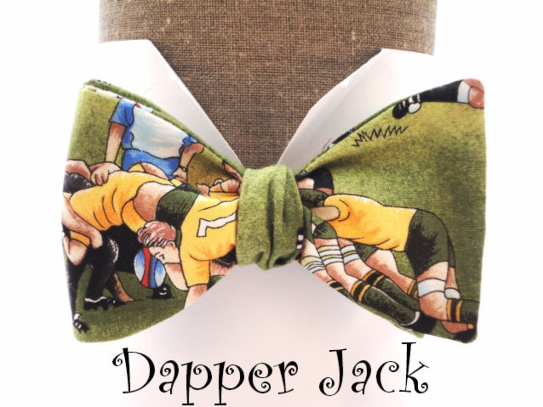 Self Tie or Pre Tied Bow Tie in Rugby Print Will Fit Neck Etsy