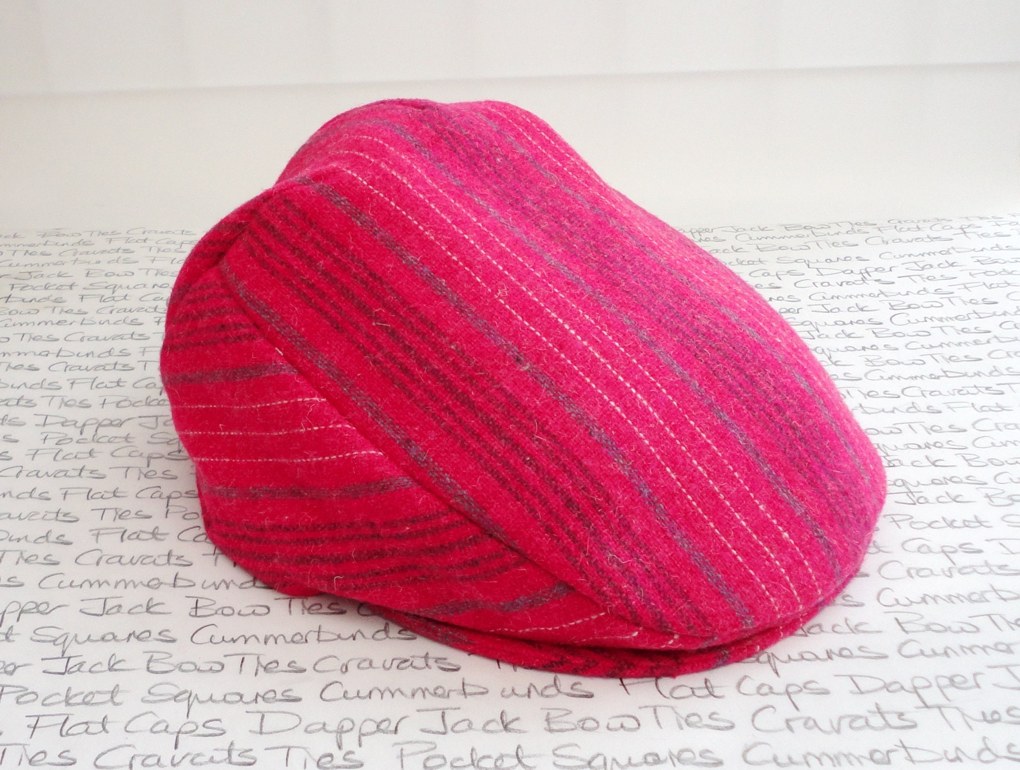 Pink Stripe Flat Cap Driving Hat Unisex Flat Cap Etsy