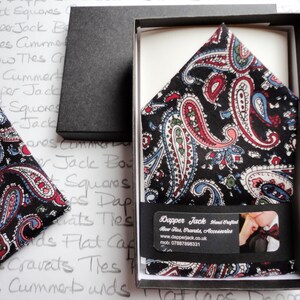 Pocket Square, black paisley pocket square, pocket handkerchief