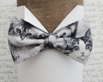 Cat print bow tie, bow ties for men