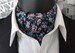 Cravat, Reversible Cravat, White Spot on Navy Background, Floral pattern on the reverse side 