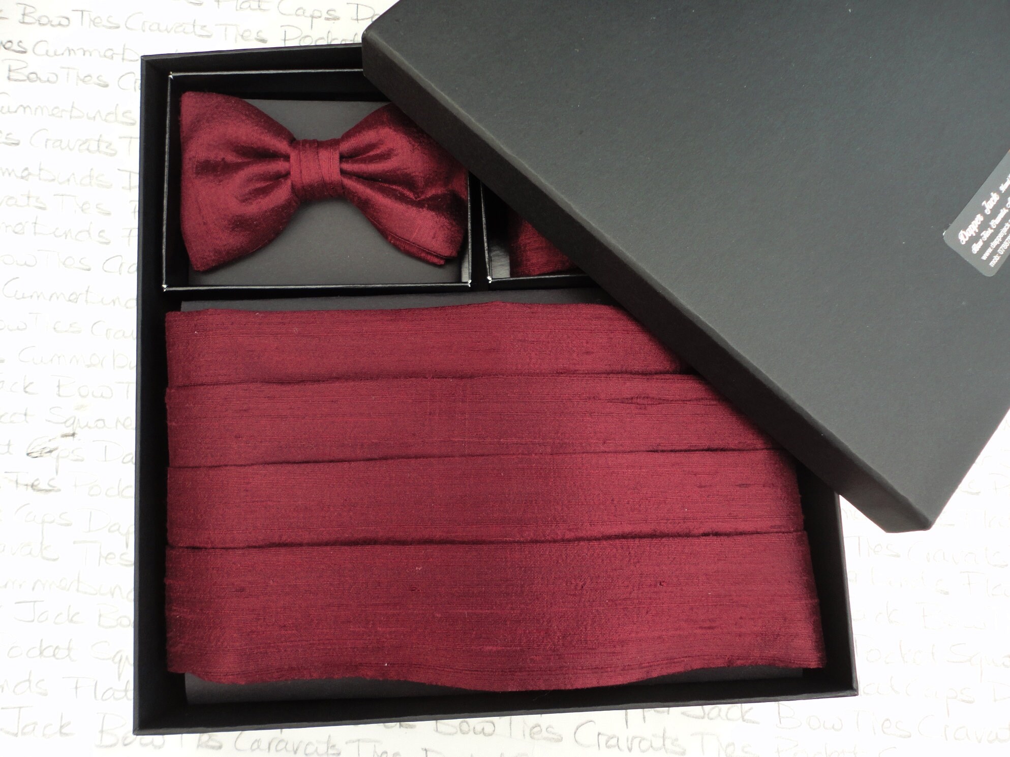 Burgundy Silk Cummerbund Set Self Tie or Pre Tied Bow Tie Etsy UK
