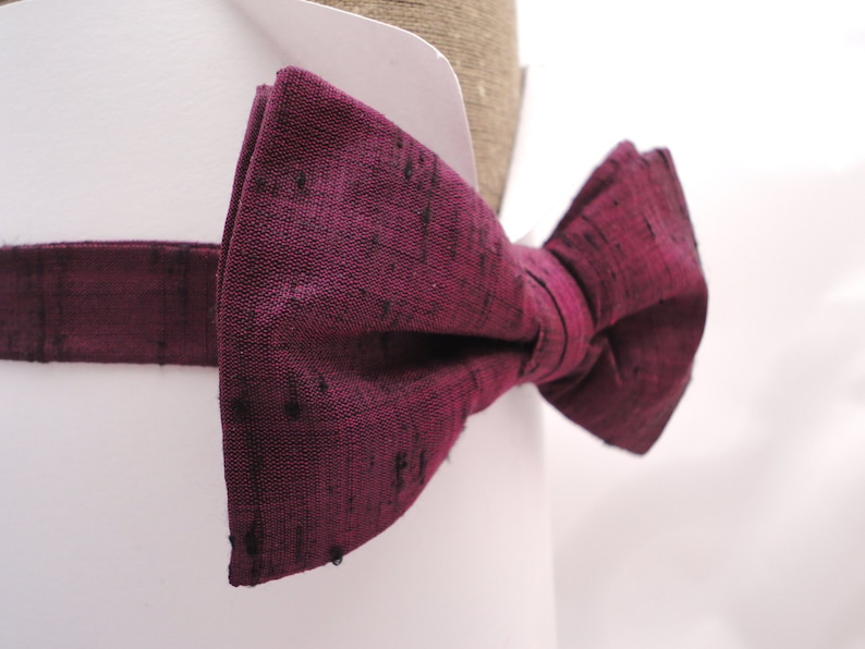 Silk bow tie pre tied or self tie one size on an adjustable neck band