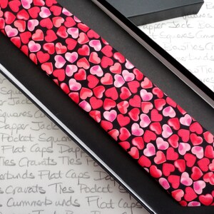 Hearts Print Tie, Valentines Tie, Neck Ties For Men image 2