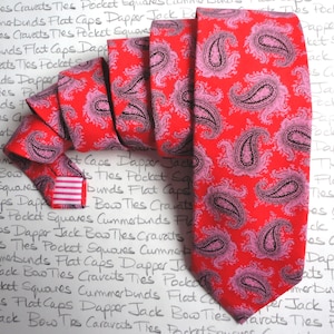 Red paisley cotton tie.