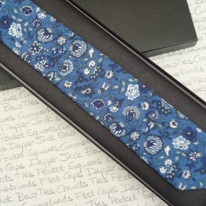 Necktie, Floral necktie, blue floral tie, wedding tie image 2