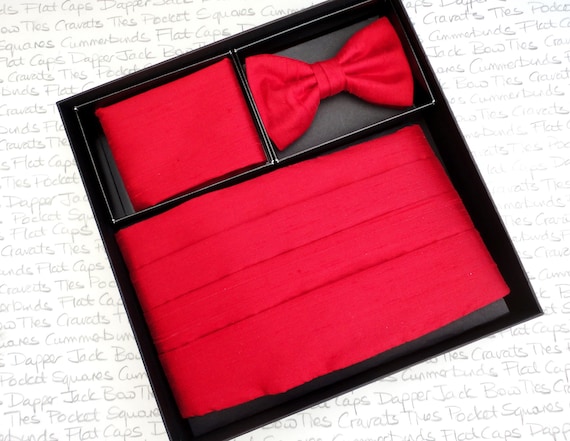 Wine Silk Weave Cummerbund & Bow Tie Set Wine Silk Weave Cummerbund & Bow Tie Set