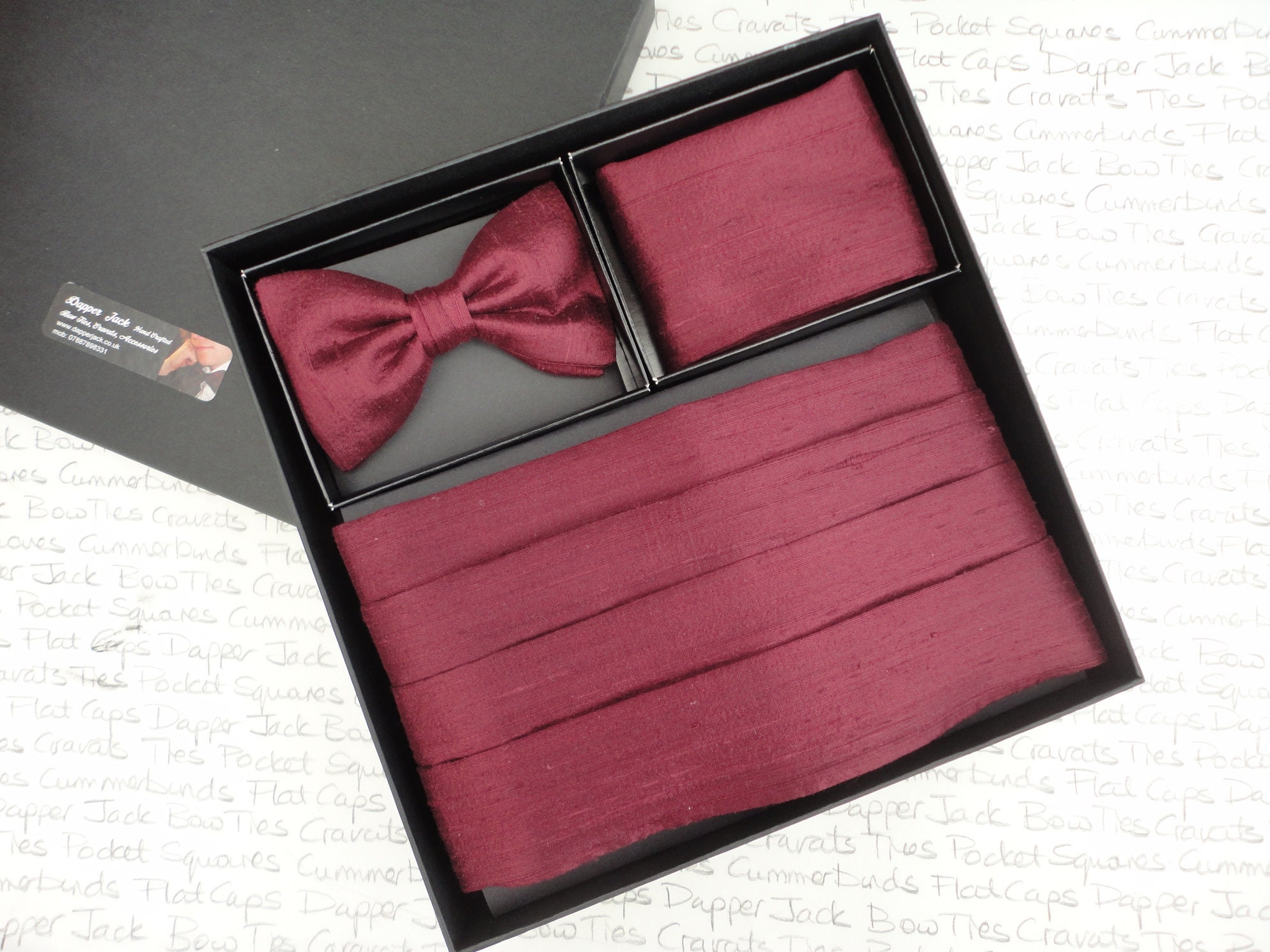 Burgundy Silk Cummerbund Set Self Tie or Pre Tied Bow Tie Etsy UK