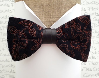 Velvet bow tie, black velvet bow tie, bow ties for men, pre tied bow tie