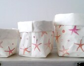 container, organizer, washable paper bag, paper basket, star print, minimalist decoration