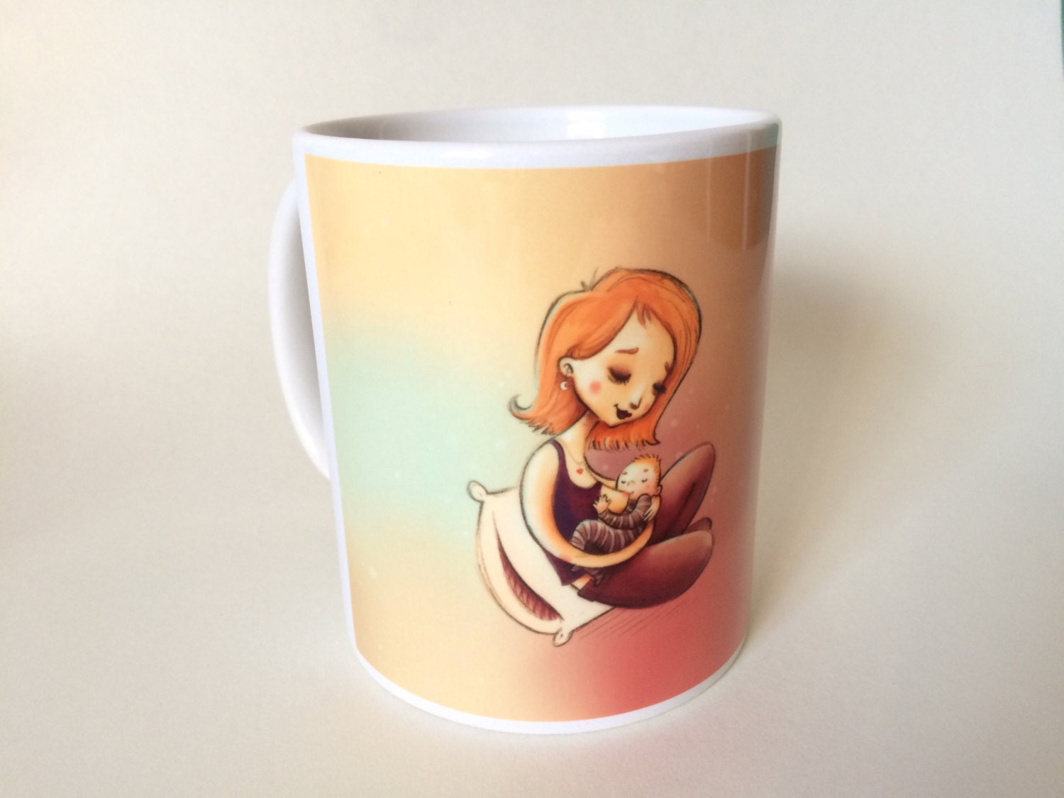 Breastfeeding coffee mug nursing illustration print on cup