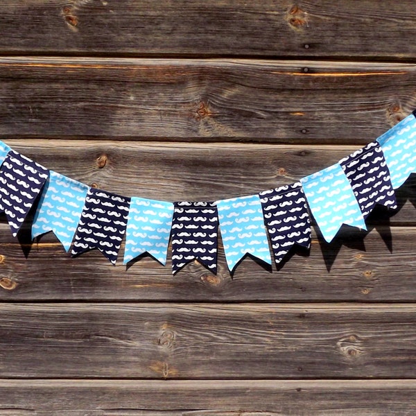 Mustache Banner, Baby Boy Banner, Boy Party Banner, Blue Banner, Boy Baby Shower Decor, Boy Nursery