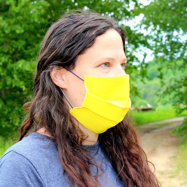 Isolation mask, Yellow Face Mask, Reusable face mask, Washable, Anti-dust mask, Smog mask, Cotton, Comfy Double Layer face mask