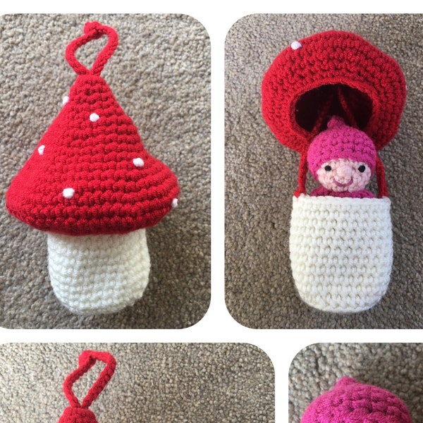 Toadstool Pocket Pal Crochet Pattern