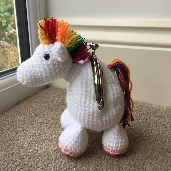 Rainbow Unicorn Coin Purse Crochet Pattern