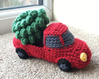 Trucking Home for Christmas, Truck with Tree Crochet Pattern