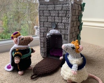 Royal Mice in a Castle Crochet Pattern