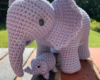 Mother and Baby Elephant Crochet Pattern