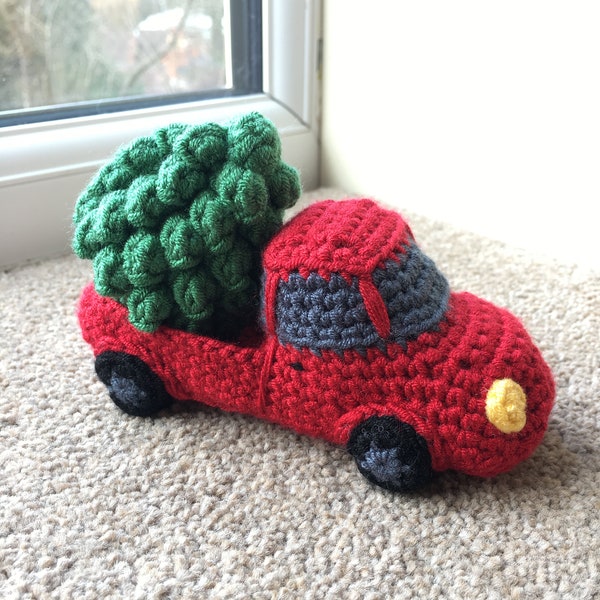 Trucking Home for Christmas, Truck with Tree Crochet Pattern