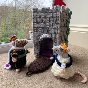 Royal Mice in a Castle Crochet Pattern