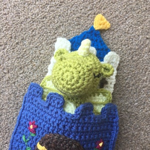 Dragon in a Castle Sleeping Bag Crochet Pattern
