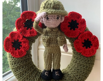 Remembrance Soldier Wreath Crochet Pattern