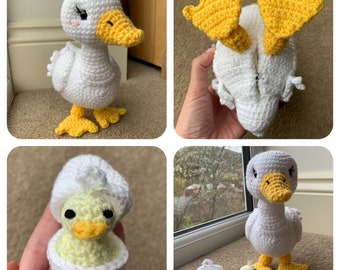 Duck with Hatching Duckling Crochet Pattern