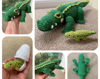 Crocodile with Hatching Baby Crochet Pattern