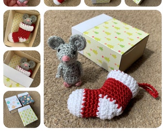 Matchbox Christmas Stocking Mouse Crochet Pattern