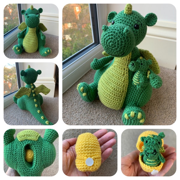 Dragon with Hatching Baby Crochet Pattern
