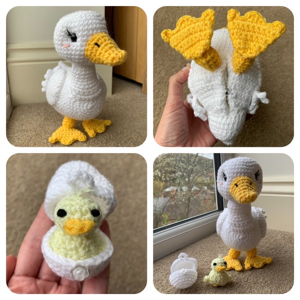 Duck with Hatching Duckling Crochet Pattern