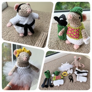 Sports Mousefits - Golf, Ballet & Karate Outfits Crochet Pattern