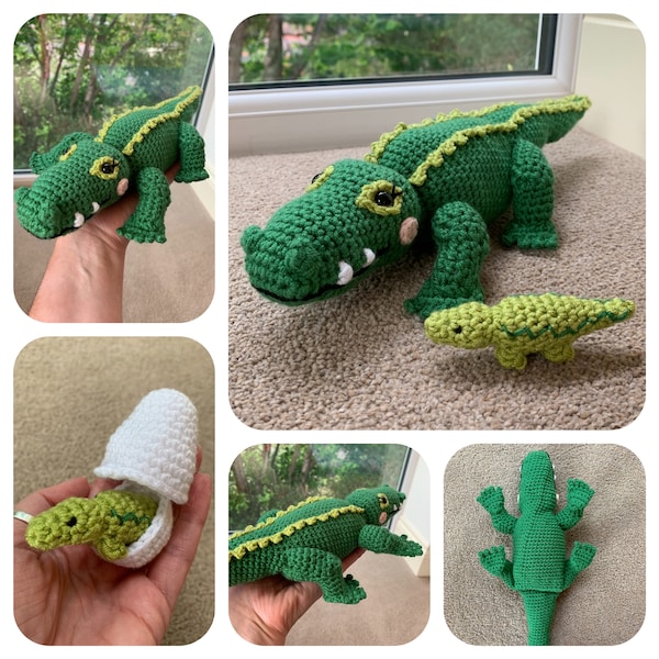 Crocodile with Hatching Baby Crochet Pattern