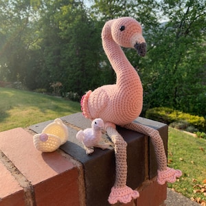 Flamingo with Hatching Chick Crochet Pattern