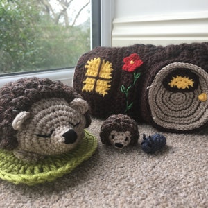 Hedgehog & Log House Playset Crochet Pattern image 8