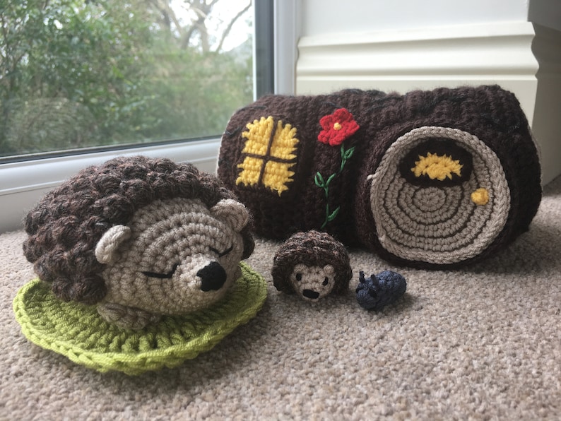 Hedgehog & Log House Playset Crochet Pattern image 8