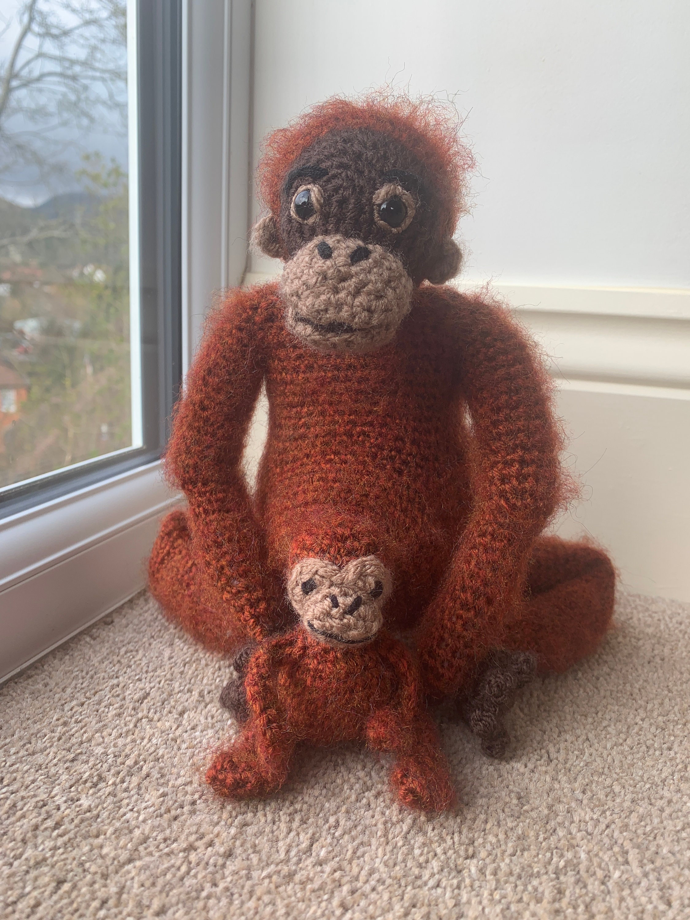 Chimpanzee or Orangutan With Baby Crochet Pattern - Etsy Sweden, image size:2250x3000