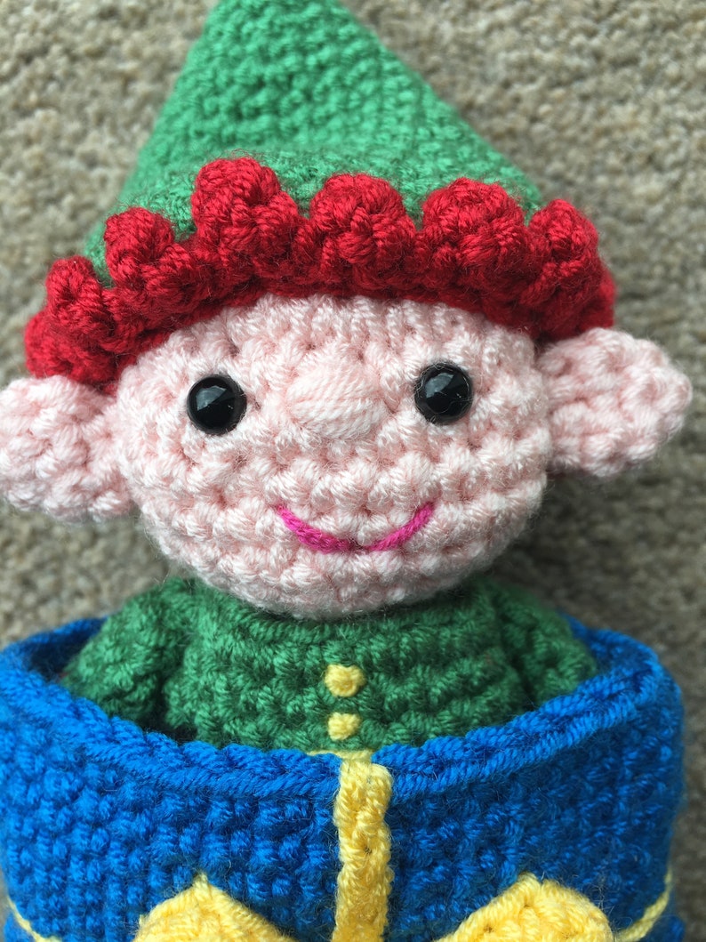 Elf in a Present Sleeping Bag Crochet Pattern image 7