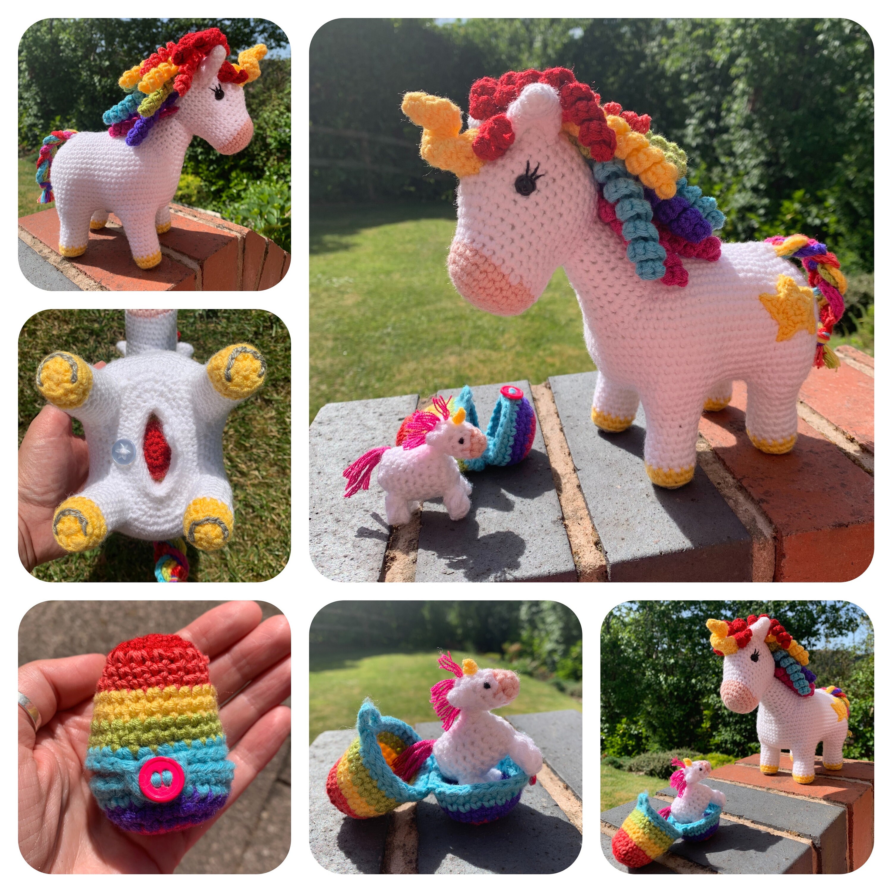Unicorn with Hatching Baby Crochet Pattern