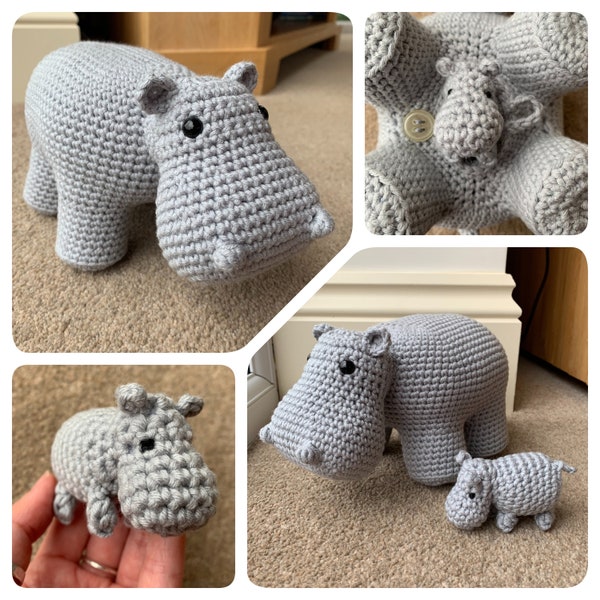 Mother and Baby Hippo Crochet Pattern