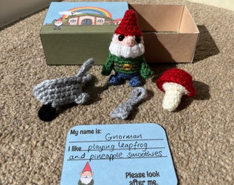 No-Sew Matchbox Gnome Crochet Pattern