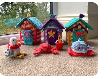 2 Pattern Bundle - Beach Huts & Seaside Friends Crochet Patterns