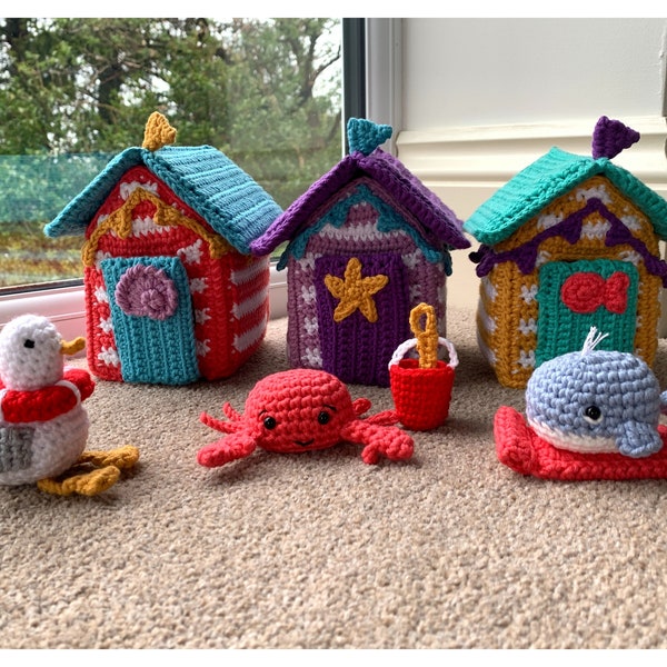 2 Pattern Bundle - Beach Huts & Seaside Friends Crochet Patterns