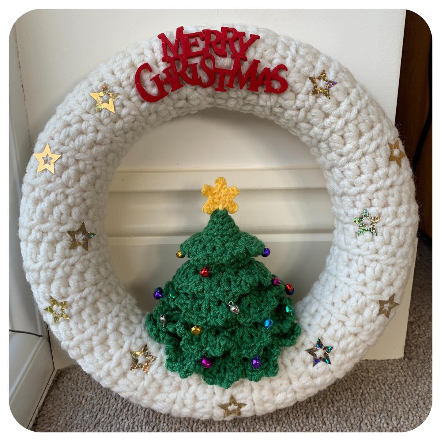 クリスマスツリーリースのかぎ針編みパターン - Etsy 日本