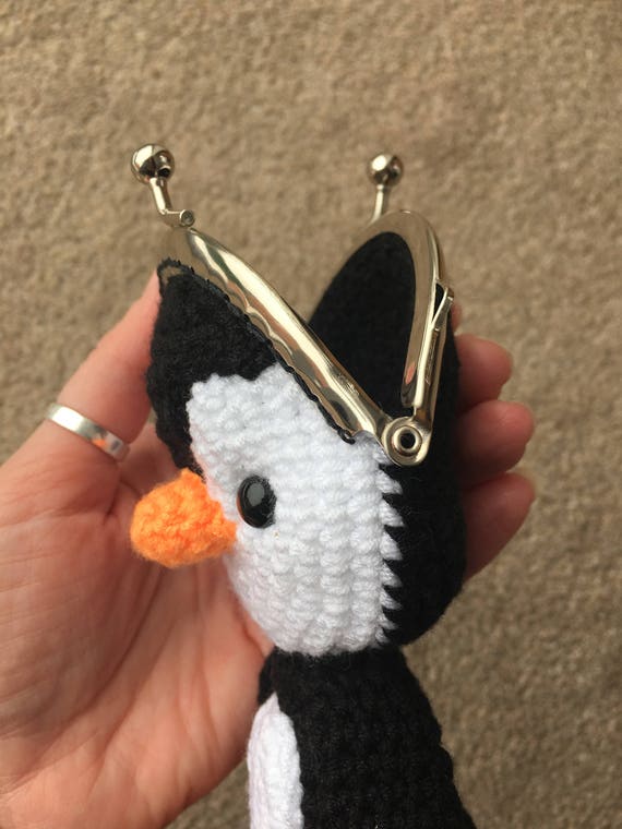 Mini Porte-monnaie Crochet Pingouin Avec Fermeture éclair - Petit Portefeuille Mignon Pour Pièces, Clés, Rouge à Lèvres
