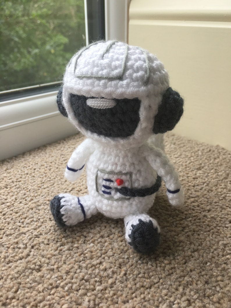 Handmade Crochet Planets, Rocket and Astronaut Toy Set 7pc main image 1