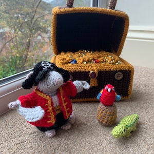 Pirate Mouse in a Treasure Chest Crochet Pattern
