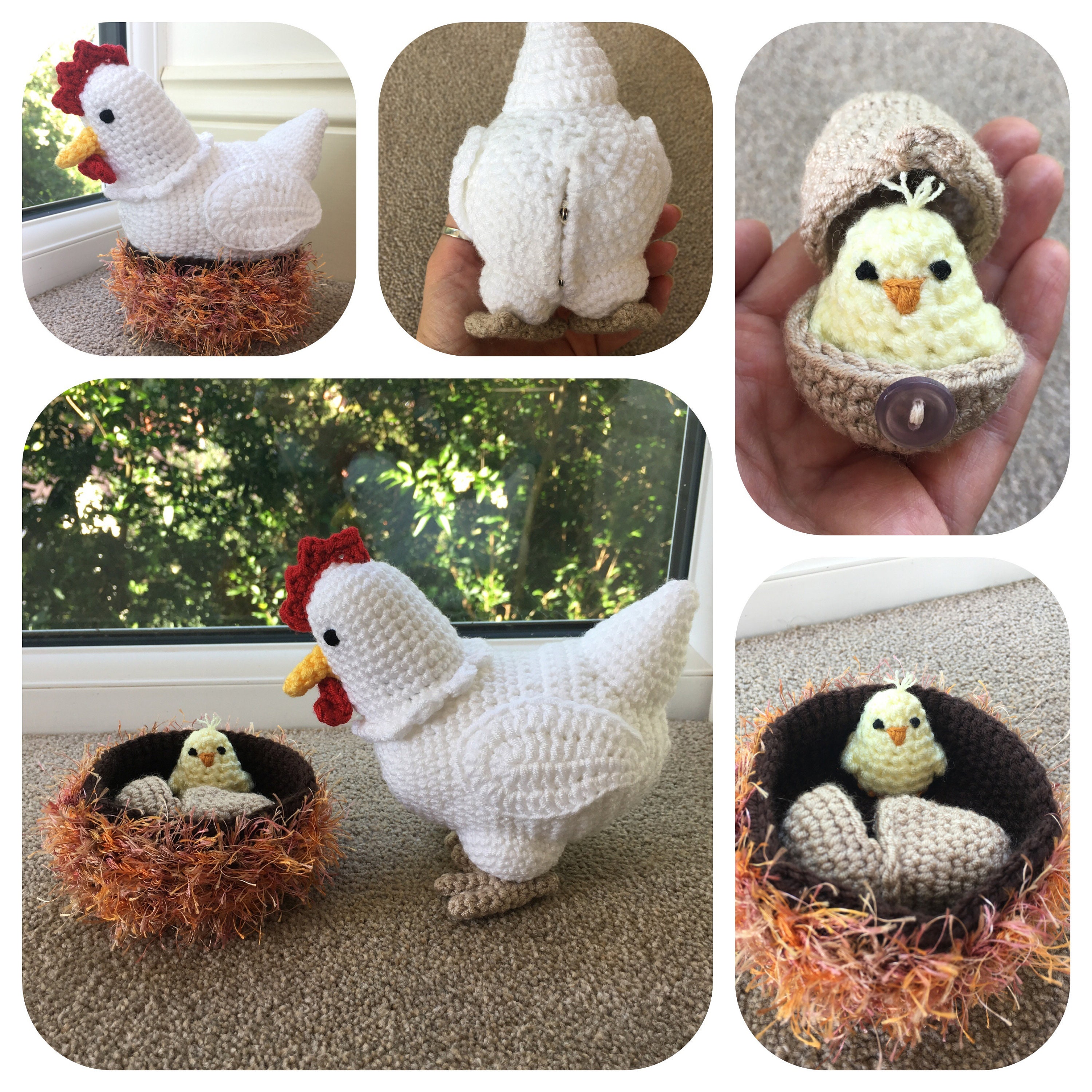 Laying Hen With Chick Crochet Pattern Etsy UK