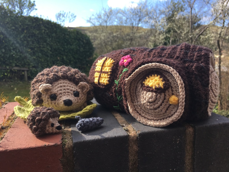 Hedgehog & Log House Playset Crochet Pattern image 1